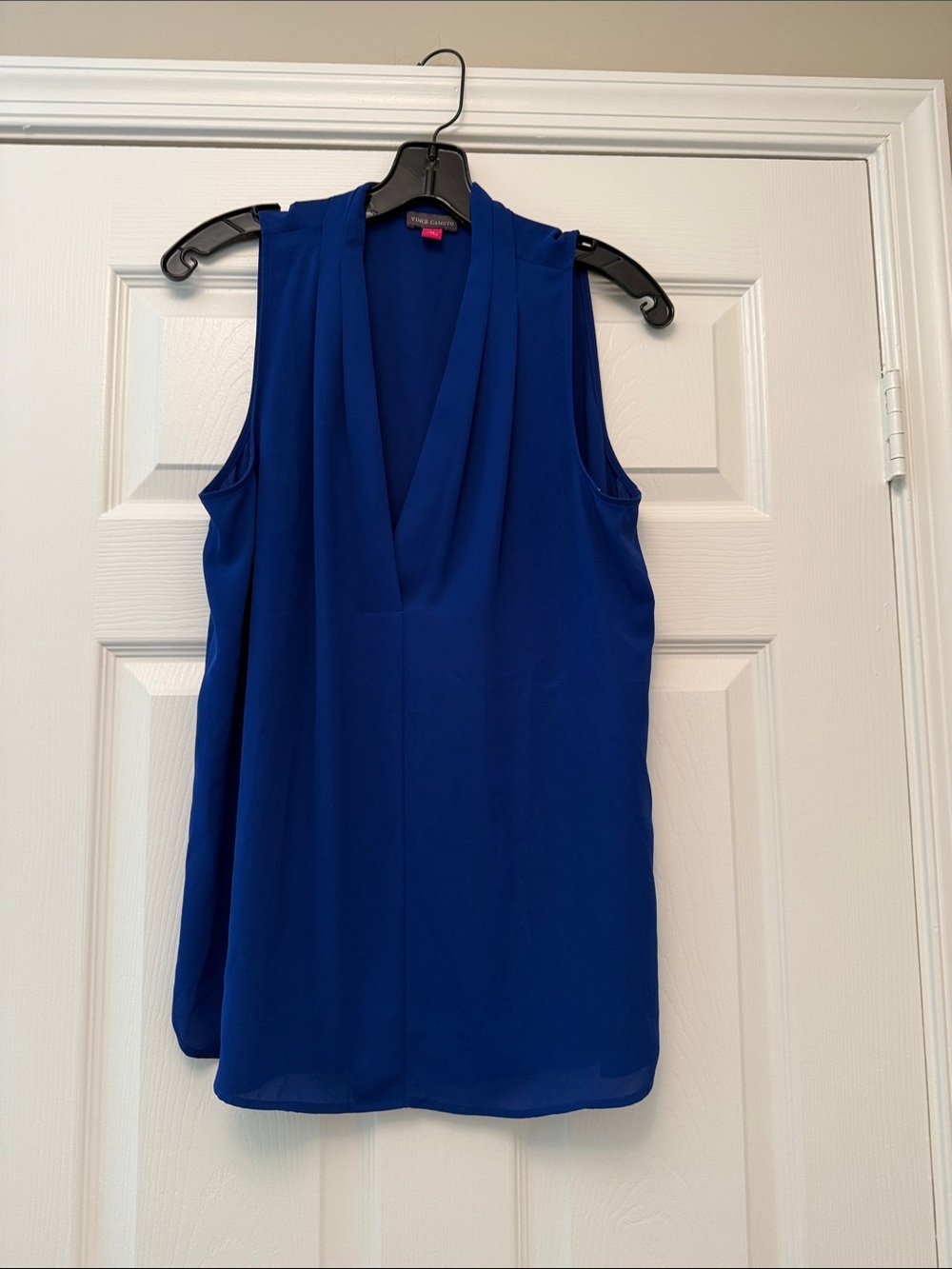 Sleeveless V-Neck Bince Camuto Blouse in Royal Blue